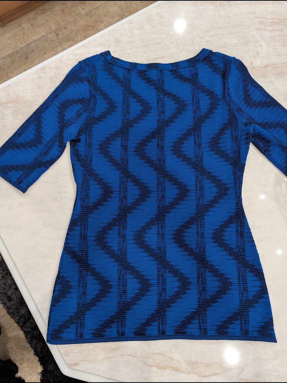 Missoni Blue and Black Striped Knit Top
